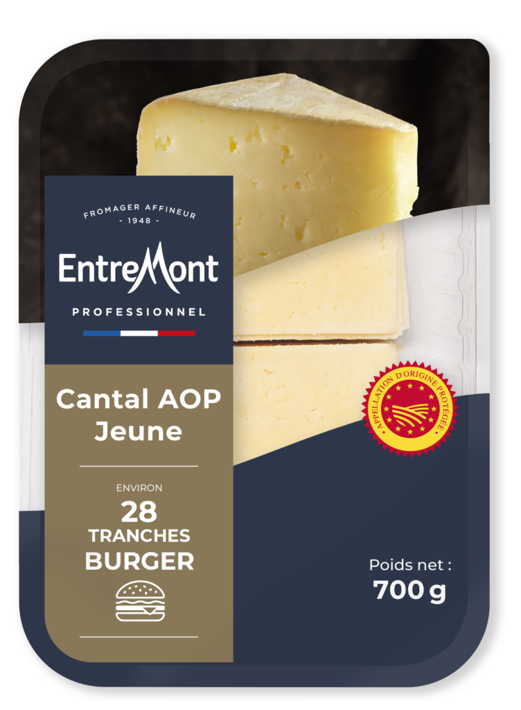 Cantal Aop Jeune Tranches Burger Entremont Professionnel 700g Sodiaal Professionnel 