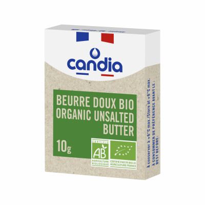 Beurre doux bio 82% mg - plaquette 250g - Candia Professionnel - Sodiaal  Professionnel